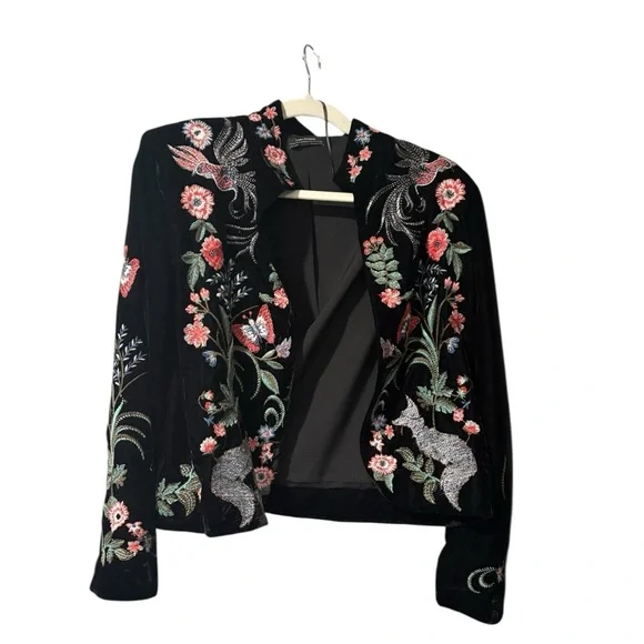 Zara Floral Embroidered Blazer - Picture 7 of 13